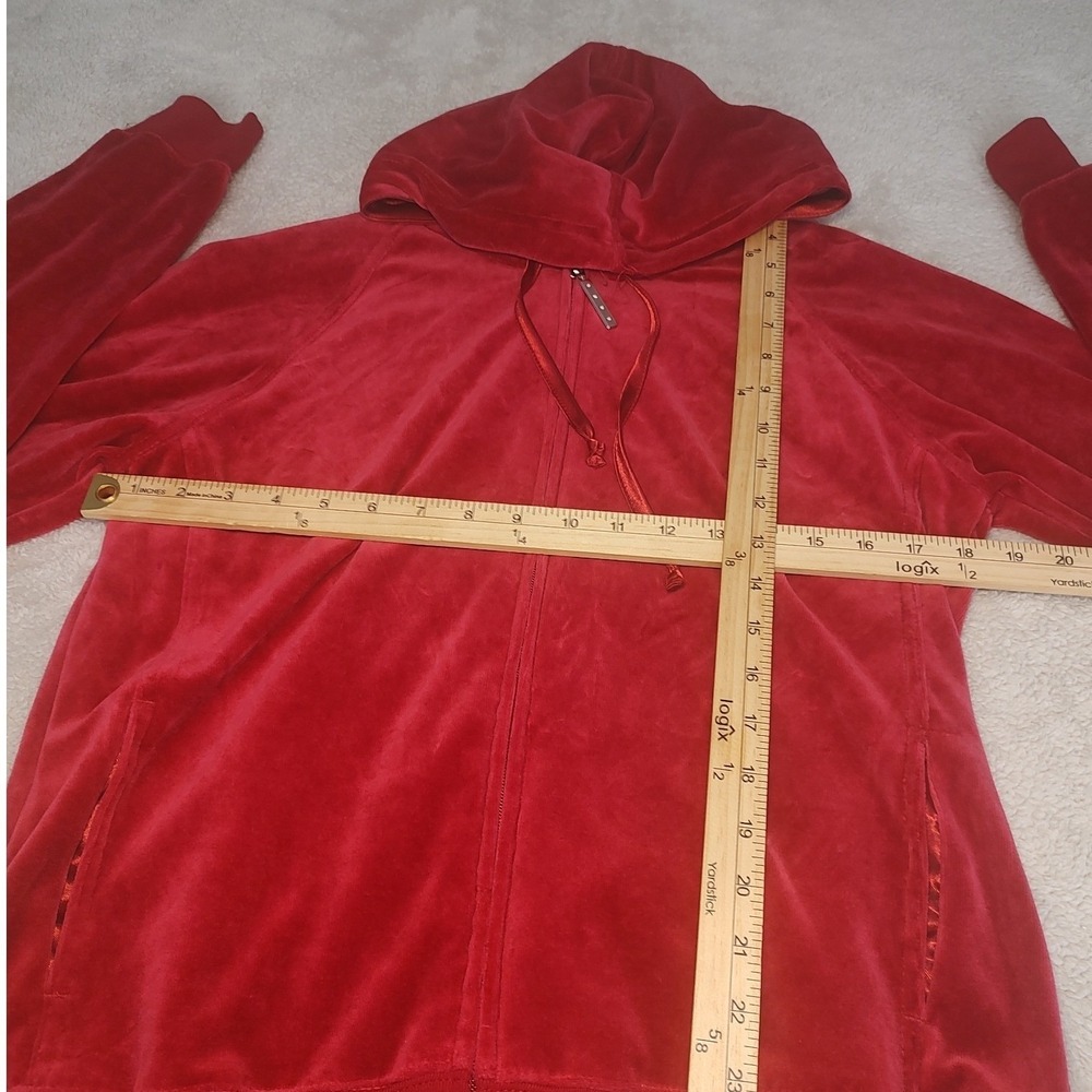 Unbranded Velour Zip‎ Hoodie Women Red Excellent Soft Y2K Athleisure Jacket